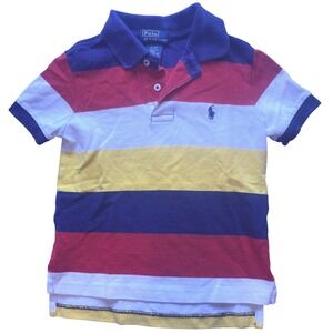 Ralph lauren Boys‎ 3T Toddler Striped Colorblock Polo Shirt Color Block